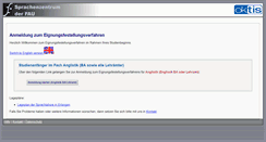 Desktop Screenshot of englishplacement.sz.uni-erlangen.de